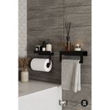 Siyah Duvara Monte Havluluk & Peçetelik Modern&dayanıklı 2'li Set Siyah