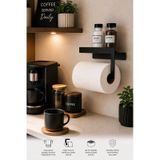 Siyah Duvara Monte Havluluk & Peçetelik Modern&dayanıklı 2'li Set Siyah