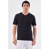 Siyah Düz Erkek T-Shirt - Slim Fit