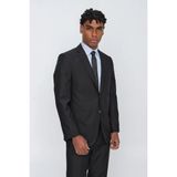 Siyah Düz Gabardin Mono Yaka 2 Düğme 6 Drop Comfort Fit Basic Takım Elbise 1001250009_001