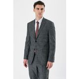 Siyah Ekoseli Mono Yaka Likralı 6 Drop Comfort Fit Rahat Kesim Klasik Takım Elbise 1001240165