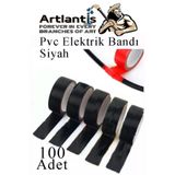 Siyah Elektrik Bandi 100 Adet Pvc Izolo Bant Elektrikci Bandi Su Gecirmez Isiya Dayanikli Yalitim Bandi