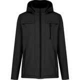 Siyah Erkek %100 Su Geçirmez Içi Polarlı Iç Çepli Çıkartılabilir Kapüşonlu Softshell Mont&kaban - XL