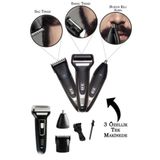 Siyah Erkek Bakım Seti 3in1 Fronex Model Tıraş Makinesi