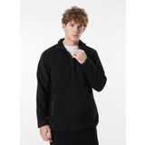 Siyah Erkek Dik Yaka Relaxed Polar Sweatshirt C4WM-SWT4201