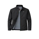 Siyah Erkek Pamuk Polyester Karışımlı Bonded Kumaş Su Ve Rüzgar Geçirmez Mevsimlik&Yazlık Mont
