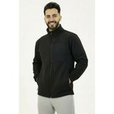 Siyah Erkek Softshell Anti Peeling Polar Ceket 3 Cepli Tam Fermuarlı Ön Parça Detaylı - XL