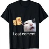 Siyah Ewh Ben Yemek Çimento Laneti Kedi Komik Garip Belirli Meme