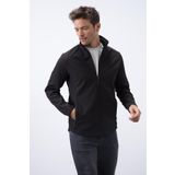 Siyah Fermuarlı Dik Yaka Su ve Rüzgar Geçirmez Softshell Erkek Mont - 88050 | M