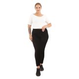 Siyah Fitilli Kadife Tayt Büyük Beden (siyah / 2XL)