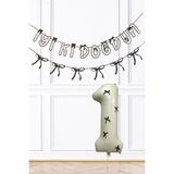 Siyah Fiyonk Konsept Banner ve Yaş Balonlu Doğum Günü Balon Seti - 1
