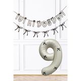 Siyah Fiyonk Konsept Banner ve Yaş Balonlu Doğum Günü Balon Seti - 9