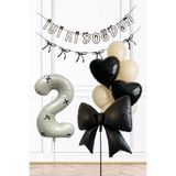 Siyah Fiyonk Konsept Doğum Günü Balon Seti Yaş Balonlu Set228