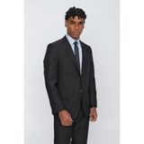Siyah Gabardin Mono Yaka 4 Drop Comfort Fit Rahat Kesim Basic Takım Elbise 1001245009 - 46