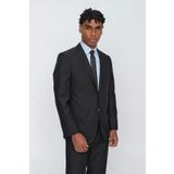 Siyah Gabardin Mono Yaka 4 Drop Comfort Fit Rahat Kesim Basic Takım Elbise 1001245009
