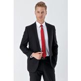 Siyah Gabardin Mono Yaka 6 Drop Comfort Fit Rahat Kesim Basic Takım Elbise 1001240010