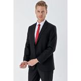 Siyah Gabardin Mono Yaka 6 Drop Comfort Fit Rahat Kesim Basic Takım Elbise 1001245010 - 64