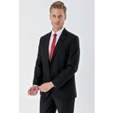 Siyah Gabardin Mono Yaka 6 Drop Comfort Fit Rahat Kesim Basic Takım Elbise 1001245010