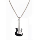 Siyah Gitar Paslanmaz Çelik Kolye