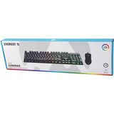 Siyah Gökkuşağı Işıklı USB Kablolu Oyuncu Klavye - Mouse Set (4887) Midastech