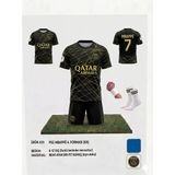 Siyah Gold Özel Tasarım P-S-G Mbappe 22/23 Çocuk Alt-Üst Forma Takımı Bileklik Ve Çorap Hediyeli