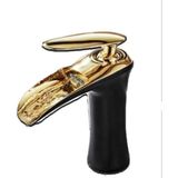 Siyah Gold Şelale Lavabo Bataryası - Altın - Siyah