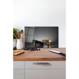 Siyah Gold Taş Denge Cam Kesme Tahtası, Silikon Ayaklı Isıya Kırılmaya Dayanıklı Sunum Kesim Tablası - 30 x 45 cm
