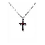 Siyah Gotik Haç Figürlü Unisex Kolye – 60 Cm Zincirli, Metal Alternatif Ve Vintage Takı