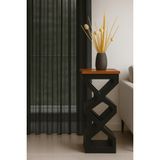 Siyah Grek Düz Tül Perde, Sık Pile, Düz, Sade, Tül Perde, Kornişli, Modern, Siyah - 450 x 190