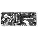 Siyah Gri Beyaz Mermer Genişletilmiş Oyun Mouse Pad XL Büyük Fare Altlığı Uzun Bilgisayar Mousepad Masa Pedi Kaymaz Kauçuk Dikişli Kenar 80 x 28 cm Ev Ofis için