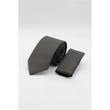 Siyah-Gri Desenli 7 Cm Kravat 1090260118