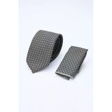 Siyah-Gri Desenli 7 Cm Kravat 1090260132