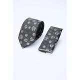 Siyah-Gri Desenli 7 Cm Kravat 1090260133