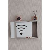 Siyah-gümüş 30x40x7 Cm Wifi Amblemli Duvara Asılabilir Sigorta Ve Modem-wifi Saklama Kutusu! Saklama Kutusu Beyaz