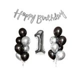 Siyah Gümüş Lateks Yaş Balon Seti, 1