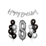 Siyah Gümüş Lateks Yaş Balon Seti, 8