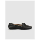 Siyah Hakiki Deri Bağcıklı Günlük Loafer (Mokasen) Kadın Ayakkabı