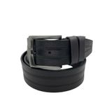 Siyah Hakiki Deri Desenli 4.5 cm.lik Spor Kot Kemer (Tek Katmanlı Manda Derisi) - 500-61-22K-E