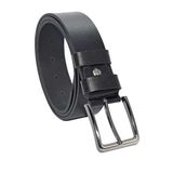 Siyah Hakiki Deri Düz Renk 4 cm.lik Spor Kemer- Tek Katmanlı Manda Derisi - 400-Düz-21S