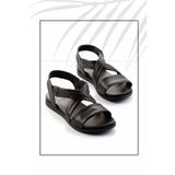 Siyah Hakiki Deri Kadın Sandalet K05724660103