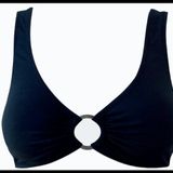 SİYAH HALKALI KAPLI ÜST BIKINI