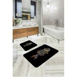 Siyah Hayvan Temalı Banyo Halısı Klozet Paspas Seti BS204