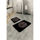 Siyah Hayvan Temalı Banyo Halısı Klozet Paspas Seti BS275