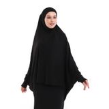 Siyah Hazir Pratik Sultanbas Tesettur Kollu Penye Sufle Esarp Hijab