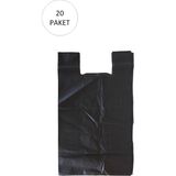 Siyah Hışır Atlet Poşet Mini Boy 22X31 cm 20 Paket Takriben 10.000 Adet - 22 x 31 cm