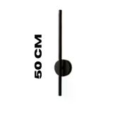Siyah İnce Çizgi Led Duvar Pilli Apliği 50Cm Modern Dekoratif Led (1 Adet) Beyaz Işık