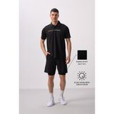 Siyah İnce Yumuşak Standart Fit Erkek Taytlı Şort - 81287 - 2XL