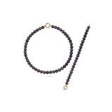 Siyah İnci Kolye Bileklik İkili Set (Rose)