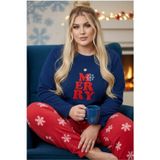Siyah İnci Nakışlı Büyük Beden Polar Kışlık Örme Pijama Takım 25222580