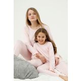 Siyah İnci Pembe Alt-üst Polar Pijama Takım